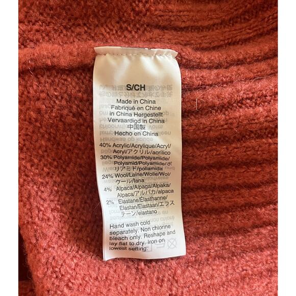 Madewell Fulton Pullover Sweater Boxy Fit Wool Alpaca Vintage Dahlia Size Small - Picture 9 of 10
